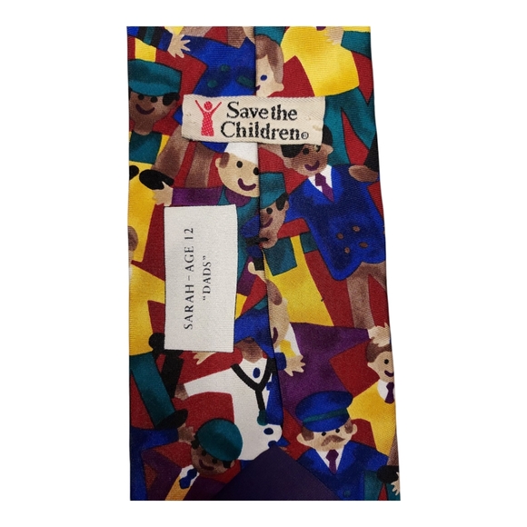 Save the Children Multicolored Professions 100% Silk Tie OS - Picture 8 of 9